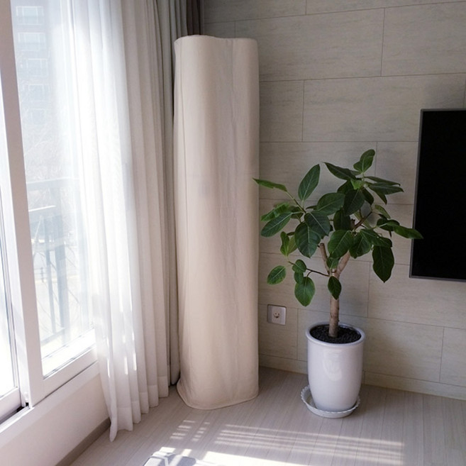 엘지 전용 맞춤 휘센 오브제 위너 칸 듀얼 옥스포드 스탠드 에어컨 커버, 백아이보리, 1.LG오브제 쿨