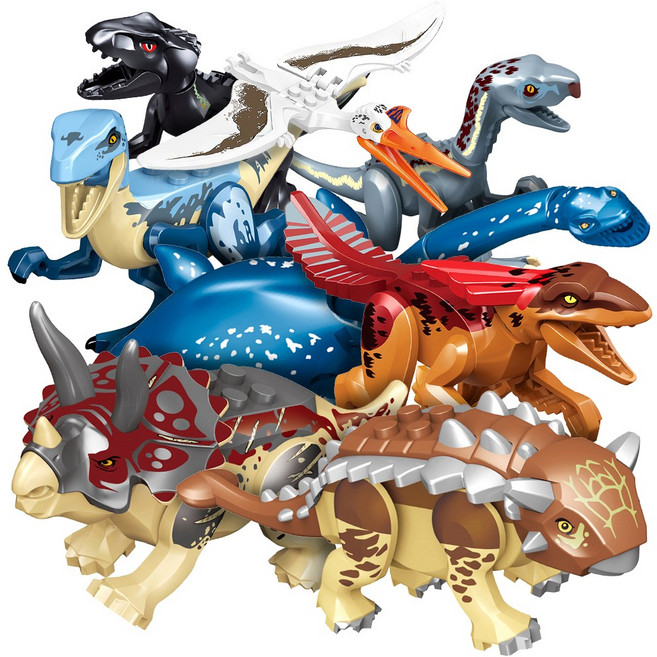 [알꿀밤-호환블럭-공룡] M세트 소형 공룡 블럭 8종, 1개