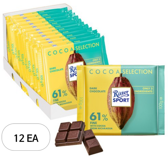 리터스포트 카카오셀렉션 다크파인 61% 초콜릿, 100g, 12개