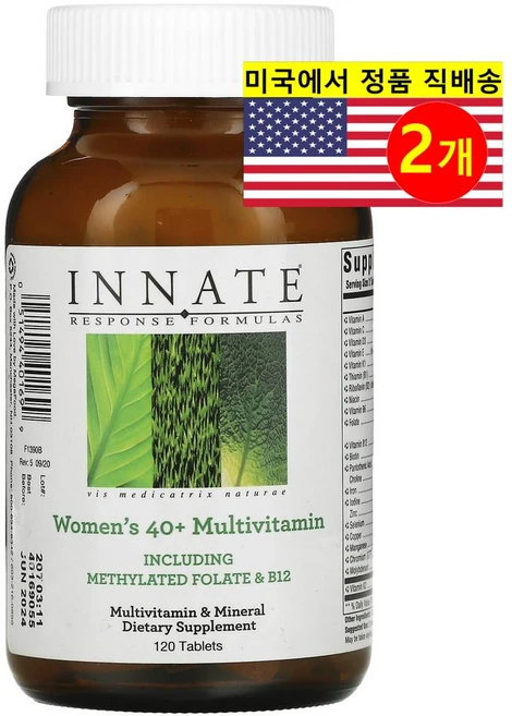 Innate Response 이네이트 리스펀스 40세 이상 여성용 멀티비타민, 2개, 120정 - 쿠팡