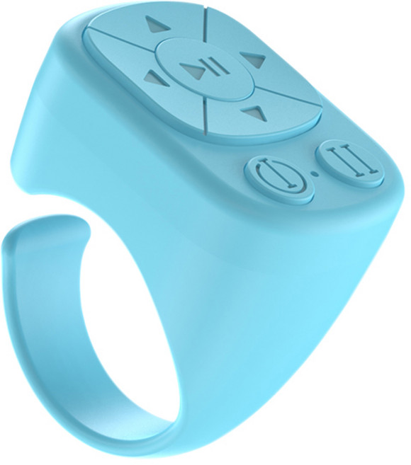 Blutooth 원격 제어 버튼 링 자동 리모콘 손가락 휴대 전화 비디오 Selfie 스틱 카메라 컨트롤러, 3)하늘색