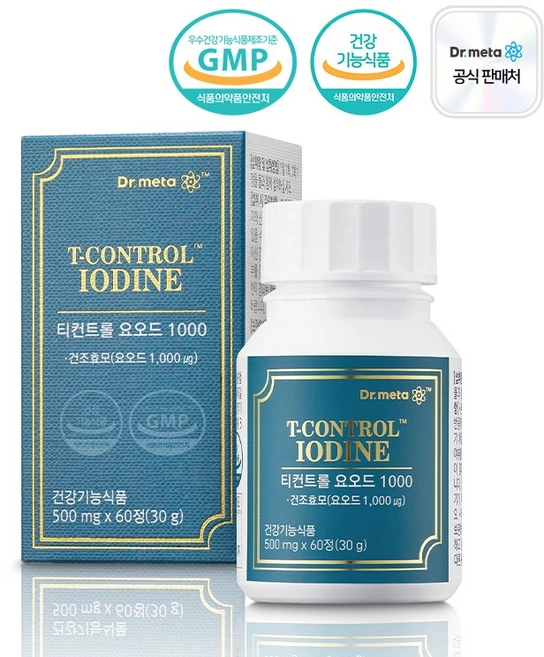 닥터메타 티컨트롤 요오드 1000 / 갑상선 영양제 호르몬 합성 아이오딘 2개월분, 1개, 60정 - 쿠팡
