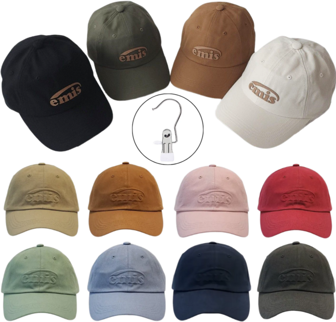 [국내정품] 이미스 모자 옥스포드로고 엠보싱 로고 남성 볼캡 + 모자집게