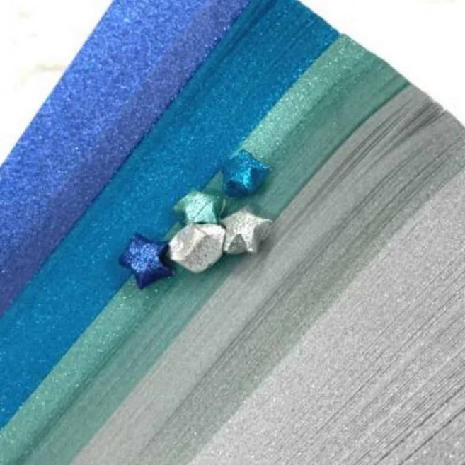 학알접기 반짝이색종이 종이접기 종이별접기 별접기종이 반짝이 블루, 상세페이지 참조, 상세페이지 참조