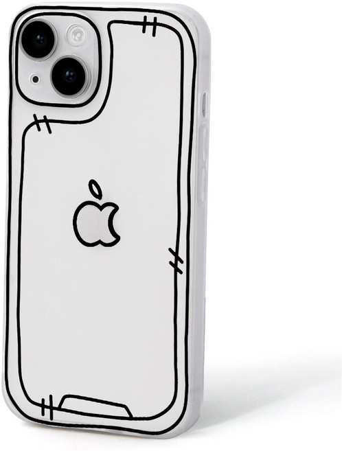 JXH 스케치 심플 무광 반투명 풀커버 스마트폰 케이스