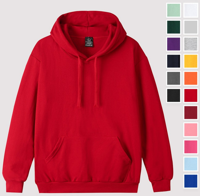 무지 특양면 빅사이즈 후드티 간절기 긴팔 후드 티셔츠 17color