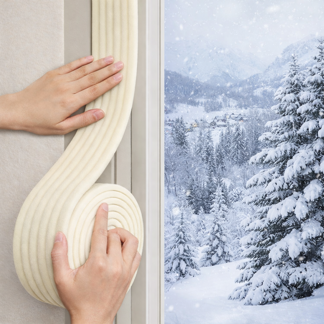 마이플럼 문풍지 와이드 창문 틈새 우풍 차단 단열 광폭 부착 2미터, 1개