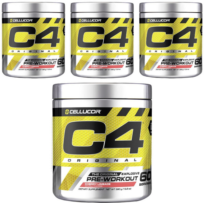CELLUCOR C4運前肌酸粉末 櫻桃萊姆汁風味, 384g, 4罐