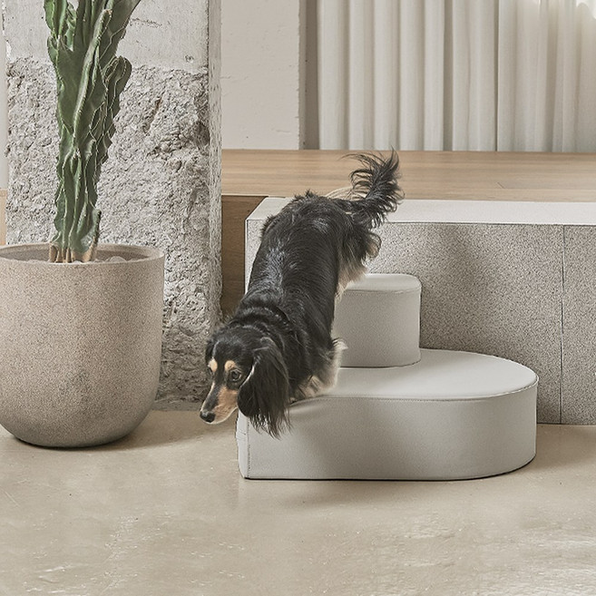 티어라움 스테그 강아지 2단 계단 Steg 반려동물 펫 침대 쇼파 방수 논슬립 스텝, 페블, 1개
