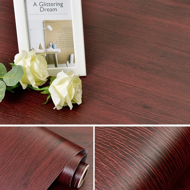 PVC 완벽방수 목재 비닐 벽지 롤 자체 접착 장식 종이 문 캐비닛 데스크탑 가구 스티커, 03 30cmx25cm, 09 WPS003