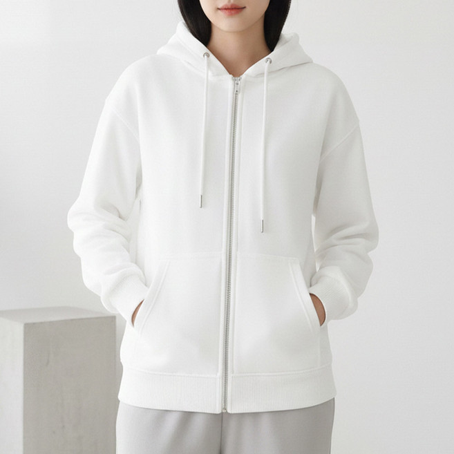 루크 남녀공용 오버핏 긴팔 후드 집업 여성 봄가을 데일리 편안한 패션 남성 간절기 기본 트레이닝 아우터 무지 심플 베이직 빅포켓 루즈핏 상의