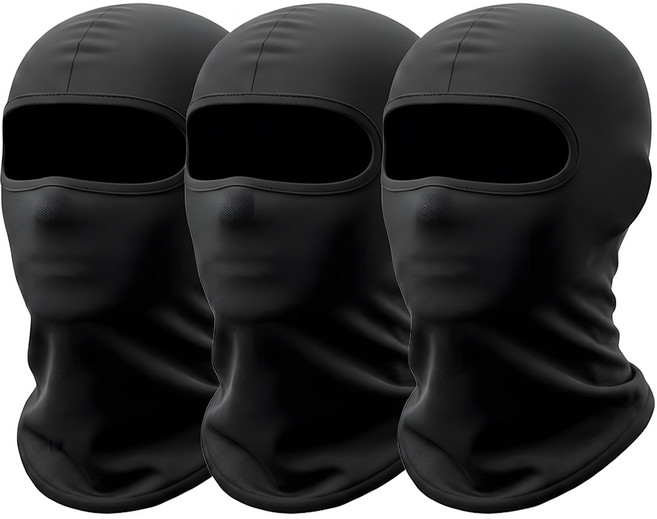 3set 여름 자외선차단 입체 쿨 바라클라바 자전거 오토바이 발라클라바, 블랙, 3개