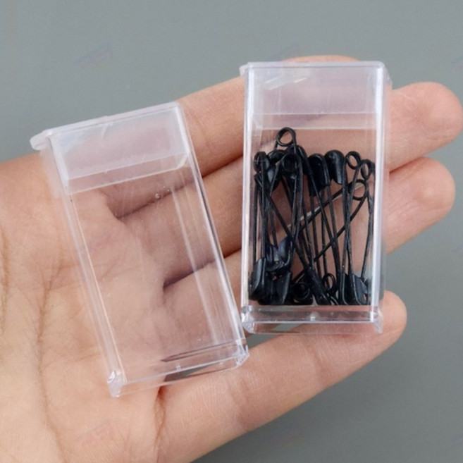 투명 실핀케이스 세로형 승무원 올림머리 면접 미용 올백 똥머리 잔머리 정리 면봉 보관함 이쑤시개 옷핀