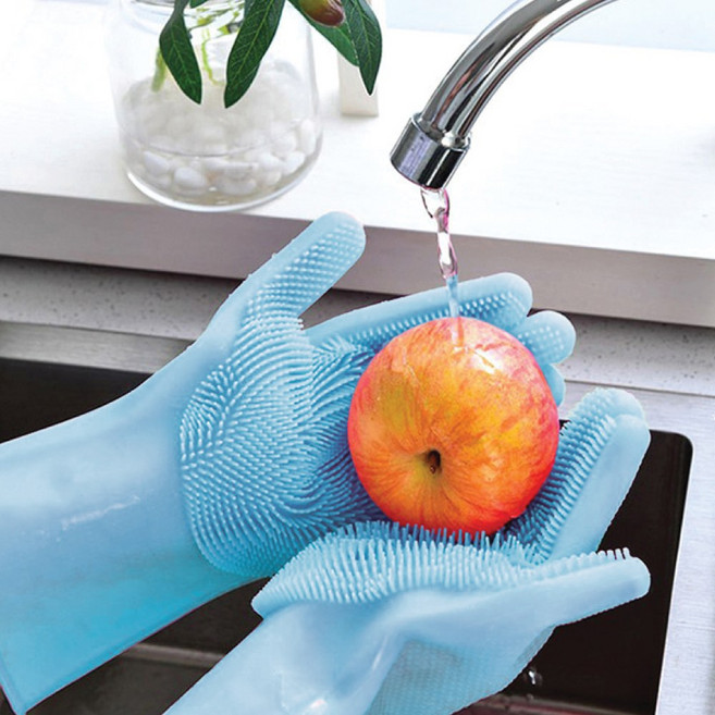 실리콘 수세미 고무장갑, 단품, FREE(one size), 1개