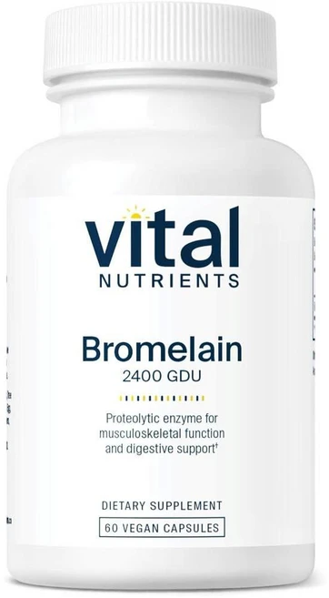 바이탈 뉴트리언츠 브로멜라인 2400 GDU 375mg 캡슐 Vital Nutrients Bromelain, 1개, 60정 - 쿠팡