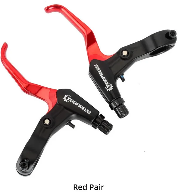 TOOPRE FR5 알루미늄 합금 자전거 브레이크 핸들 그립 MTB 도로 자전거 다채로운 브레이크 레버 어린이 브, 04 Red, 1개