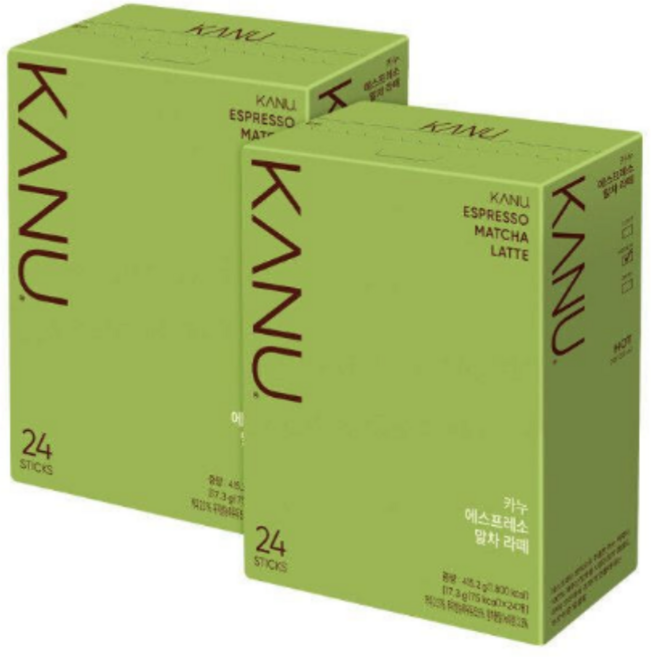카누 에스프레소 말차 라떼 커피믹스, 17.3g, 24개입, 2개