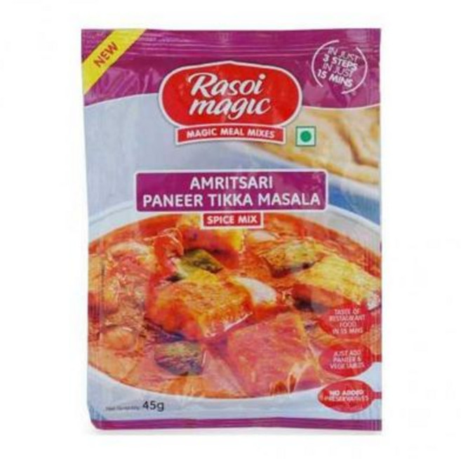 라소이 매직 암리차리 파니르 티카 마살라 향신료 믹스 45g Rasoi Magic Amritsari Paneer Tikka Masala Spice Mix 45Gm (Pack Of, 1개