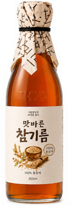맛바른 저온압착 통참깨 참기름, 1개, 350ml