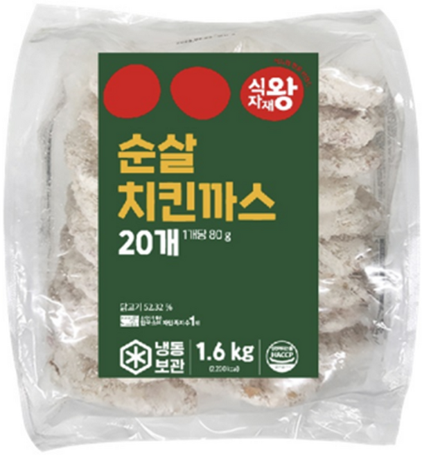 식자재왕 순살치킨까스 1.6kg, 2개