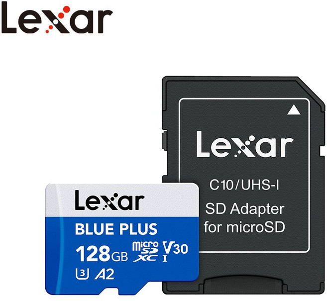 Lexar 렉사 블루 플러스 마이크로 SD 메모리카드Lexar BLUE PLUS microSDXC UHS-I Card 128GB, 1개