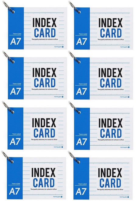 모닝글로리 2000 A7 유선 정보카드 항균 링 단어장, 8개