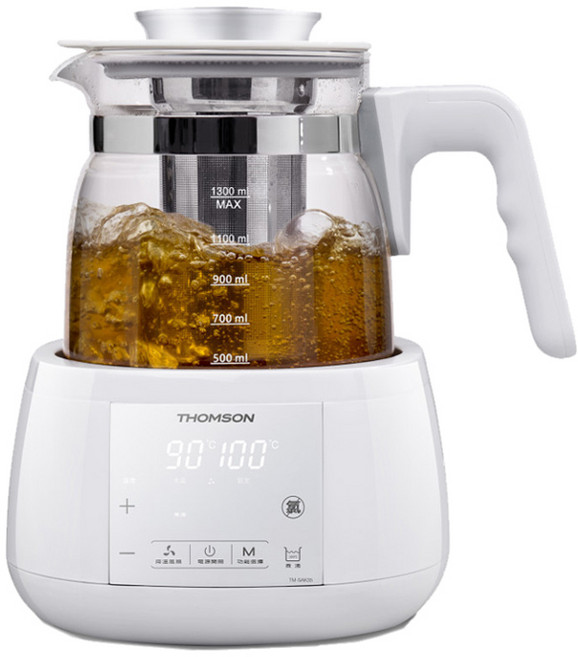 THOMSON 智能溫控玻璃養生壺 TM-SAK35，具備多功能烹煮、快速冷卻與獨立除氯功能, TM-SAK35