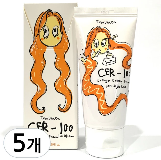 엘리자베카 밀키피기 콜라겐 코팅 프로틴 이온 인젝션 50ml, 5개 - 쿠팡