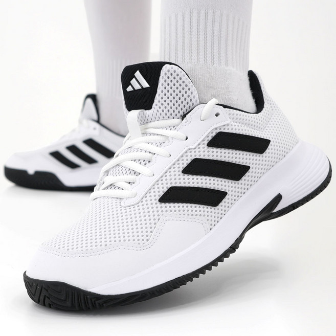 아디다스 남녀공용 메쉬 테니스화 올코트용 테니스 신발 하드코트 클레이코트 훈련화 푹신한 쿠셔닝 코트화 통기성 좋은 올코트화 랠리 배드민턴 운동화