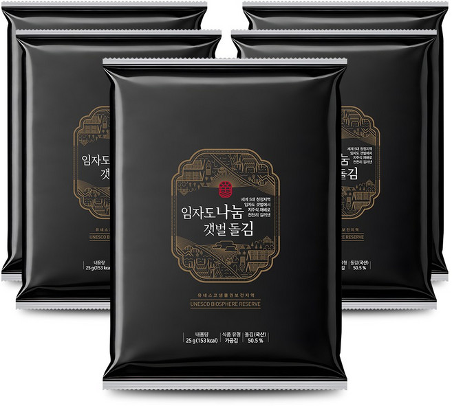 임자도 나눔 갯벌 돌김 전장김 25g*5봉, 5개