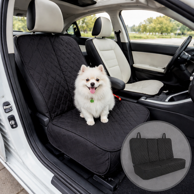 대형견 카시트 차량용 강아지 시트 뒷좌석 앞좌석 방수 미끄럼방지, 블랙(조수석), 1개