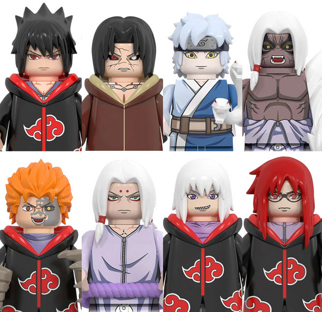 나루토 닌자액션 애니 캐릭터 호환블럭 브릭미니피규어 컬렉션 취미/수집/장식/컬렉션용 커스텀 호환 블록피규어 8종 시리즈 03, 1개, NA-0309. 나루토 8종 세트 03(로켓)