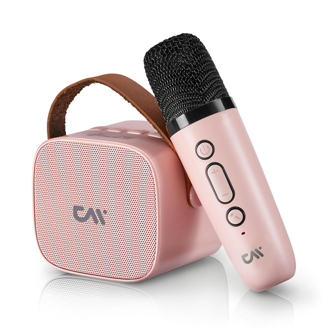 더씽 미니 블루투스 스피커 + 마이크 세트 The sing M45, 핑크