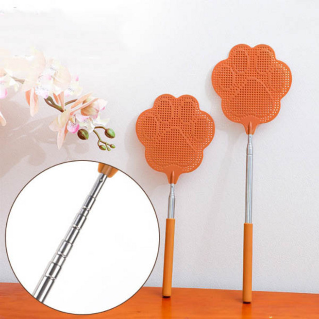 온더벨라 길이조절 스텐막대 파리채 모기채, 브라운