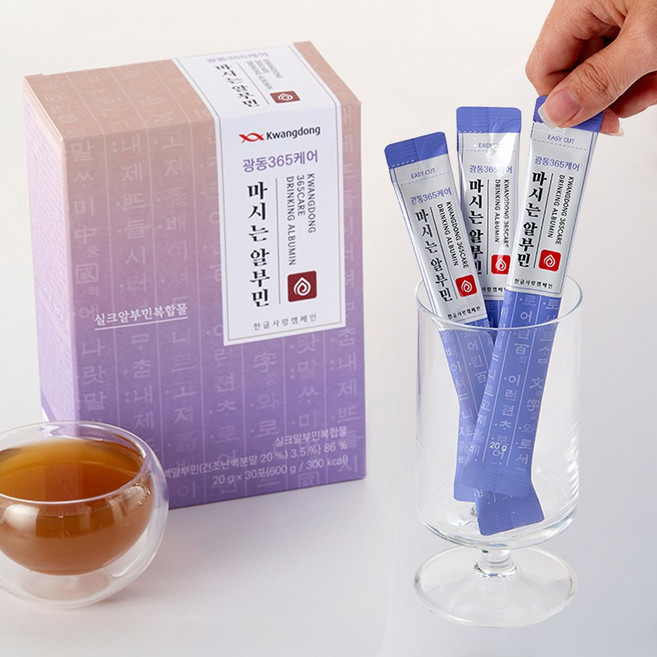 광동 365케어 마시는 알부민 액상 난백 실크 고함량 30포 1개월분, 1개, 20g