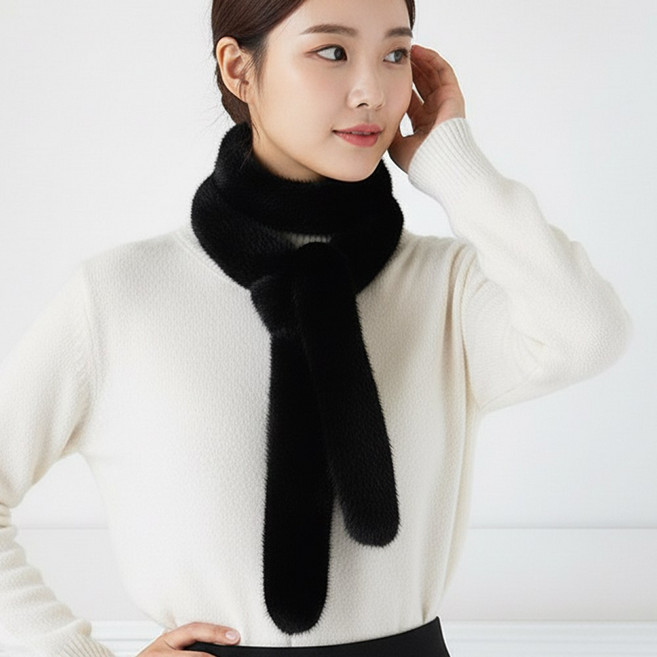 러비러비 보들롱 슬림 밍크 털목도리 인조 퍼 머플러