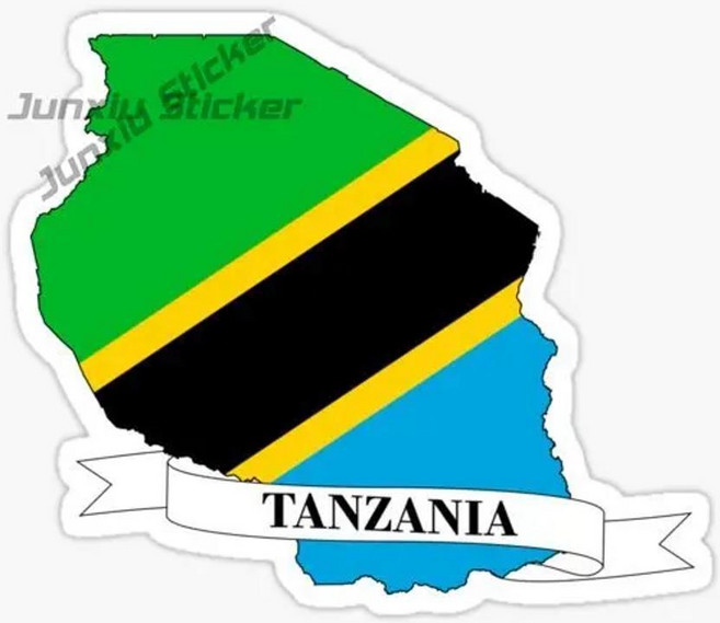 탄자니아 잔지바르 국기 국가 상징 비닐 접착 자동차 스티커 풍경 여행 장식 데칼, 1개, 9. TANZANIA ZANZIBAR / C. 1...