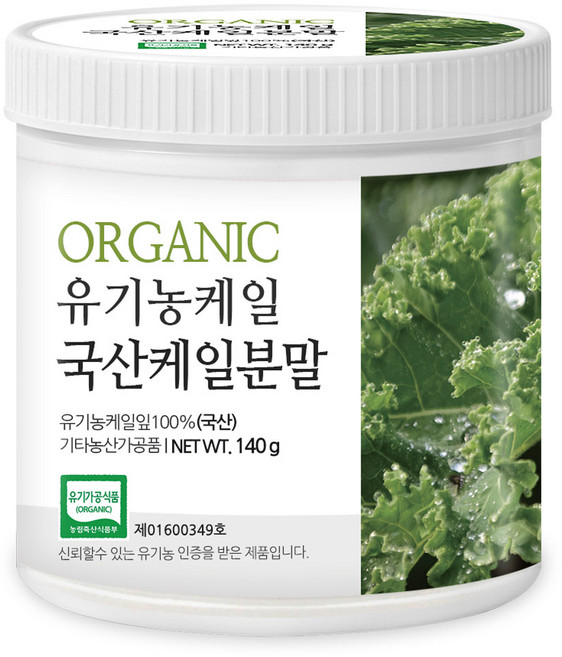 푸른들판 국산 유기농 케일 분말 100% 가루 국내산 친환경 케일 파우더, 140g, 1개
