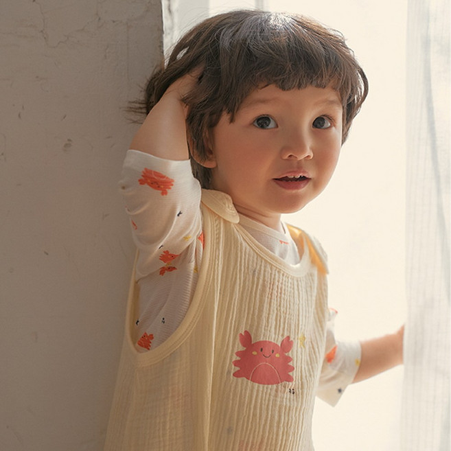 아가방 여름 이월 수면조끼 슬립색 아기 신생아 슬리핑백 수면 조끼 유아 6개월 잠 옷 크랩스