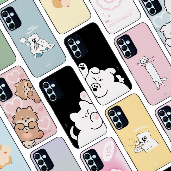 98가지 디자인 갤럭시A17 전용 키즈폰 마그네틱 카드2장수납 케이스