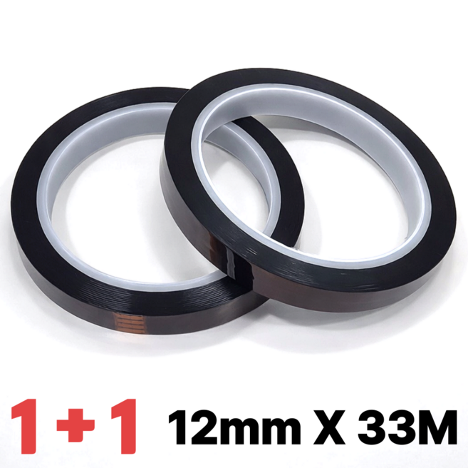닉스테이프 캡톤 테이프 PI 고열 내열 절연 폴리이미드 테이프 12mmX33M, 2개