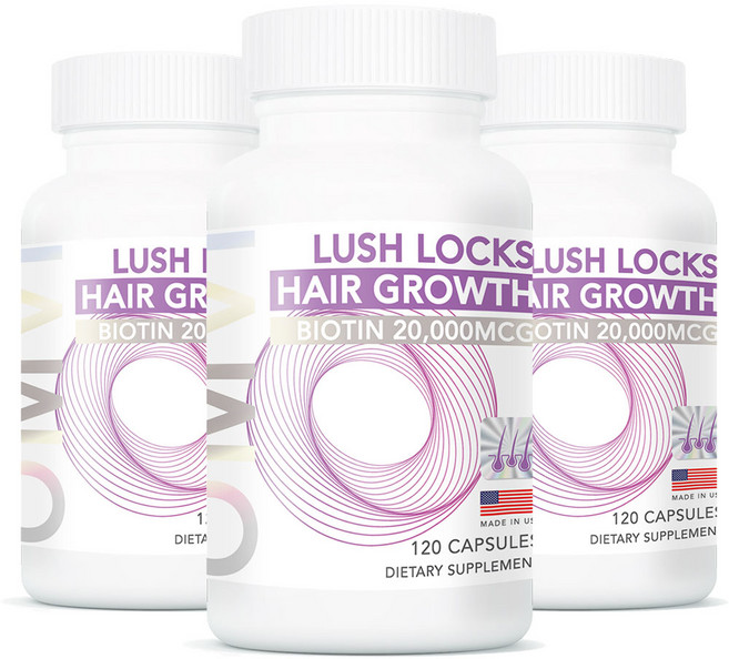 OMVI 옴비 러쉬 락스 풍성 헤어그로우 비오틴 20000mcg 23가지 두피영양제 모발강화 모량증가 스페셜 포뮬라 120 정, 3개, 120정
