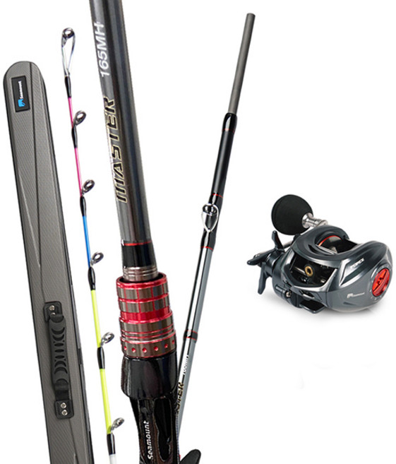 시마운트 마스터 165MH +릴 세트/문어 낚시대 올카본 문어대 선상 로드, 마스터 165MH 세트+케이스(포스100R/우핸들)