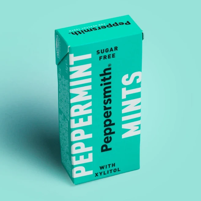 Peppersmith 페퍼스미스 영국직수입 무설탕 자일리톨 캔디 페퍼민트, 15g, 1개 - 쿠팡