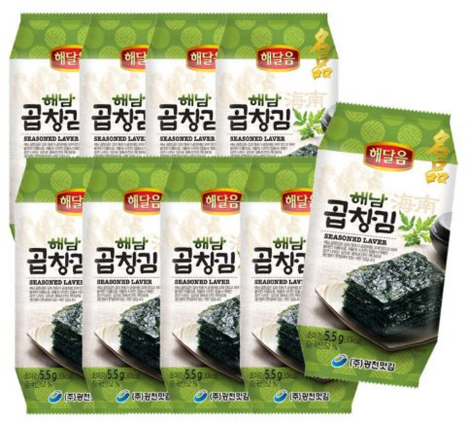 프리미엄 곱창돌김 도시락김5g x 16봉, 1개, 5.5g