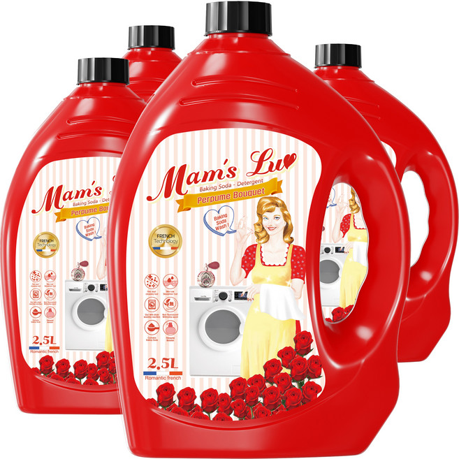 맘스럽 퍼퓸부케 세탁세제 본품, 2.5L, 4개