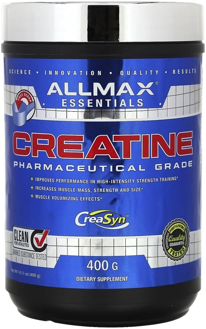 ALLMAX 크레아틴 파우더 100% 순수 미분화 크레아틴 일수화물 약전 등급 크레아틴 14.11 oz (400 g), 1개, 400g - 쿠팡