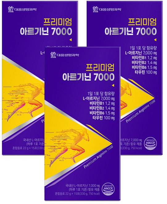 고함량 프리미엄 아르기닌7000 15포, 3박스