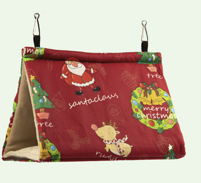 유이미 사계절용 앵무새둥지 재미있는원도형 삼각 침대, 1개, 일반형 레드(소)