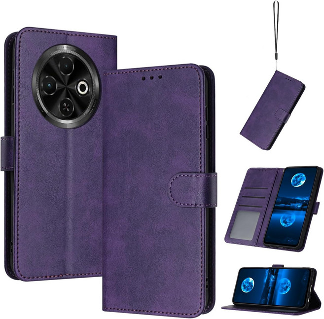쿠쿠페이 Nothing CMF Phone 1 가죽 케이스 PU 폰 플립 커버 블랙 호환, Purple, 16_Compatible with